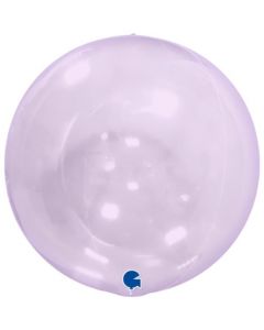 Globe 15"Transparent Lilac 4D Foil Balloon Packaged