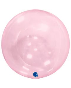 Globe 15"Transparent Pink 4D Foil Balloon Packaged