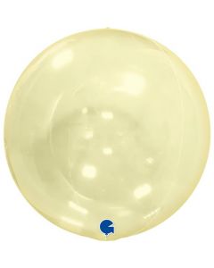 Globe 15"Transparent Yellow 4D Foil Balloon Packaged