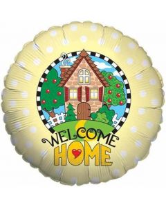 18" Welcome Home Yellow Foil Balloon Packaged