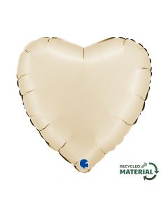 Heart 18"Satin Cream Foil Balloon Packaged