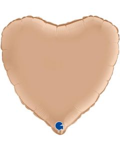 Heart 18"Satin Nude Foil Balloon Packaged