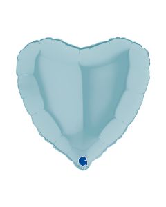 Heart 18"Pastel Blue Foil Balloon Packaged