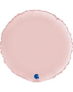 Round 18"Satin Pastel Pink Foil Balloon Packaged