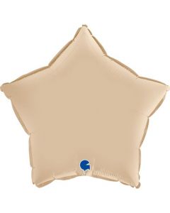 Star 18"Satin Cream Foil Balloon Packaged