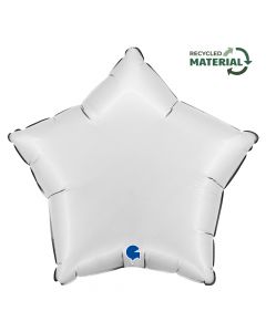 Star 18"Satin White Foil Balloon Packaged