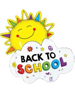 Back To School Sunshine Foil Balloon Packaged