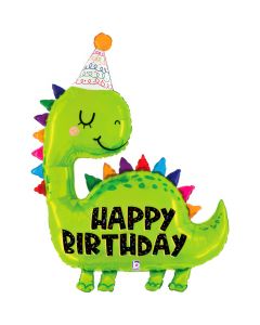 Dino Birthday Foil Balloon Packaged