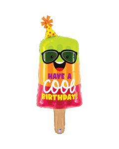 Cool Birthday Popsicle Foil Balloon Packaged