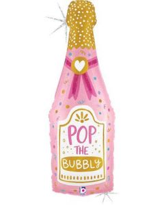 Bubbly Champagne Bottle Foil Balloon Packaged