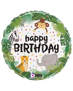 18" Jungle Birthday Foil Balloon Packaged