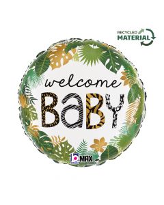 18" Jungle Welcome Baby Foil Balloon Packaged