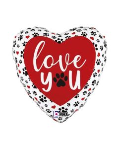 18" Love You Paw Prints
