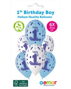 13" 1St Birthday Boy #472 GS120 6pcs