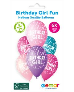 13" #477 Birthday Girl Fun GS120 6pcs