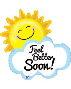 Feel Better Soon Sunshine Foil Balloon Packaged