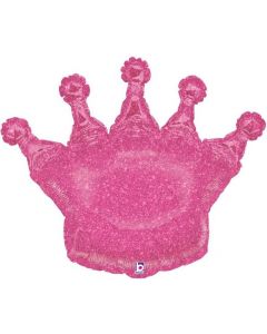 Glittering Crown - Pink Foil Balloon Packaged