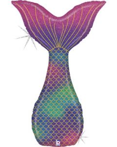 Glitter Mermaid Tail Foil Balloon Packaged