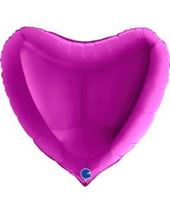 Heart 36"Purple Foil Balloon Packaged