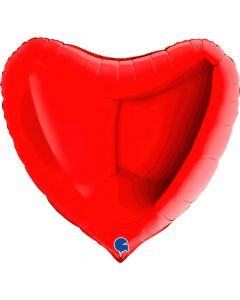 Heart 36"Red Foil Balloon Packaged