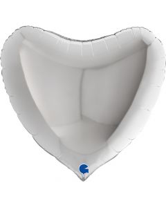 Heart 36"Silver Foil Balloon Packaged