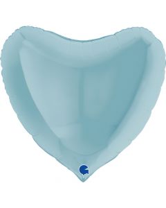 Heart 36"Pastel Blue Foil Balloon Packaged