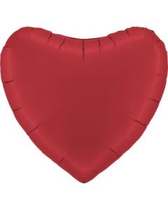 Heart 36"Satin Rubin Red Foil Balloon Packaged