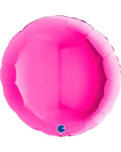 Round 36"Magenta Foil Balloon Packaged