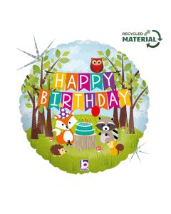 18" Woodland Birthday Foil Balloon Packaged