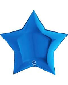 Star 36"Blue Foil Balloon Packaged