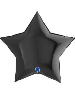 Star 36"Black Foil Balloon Packaged