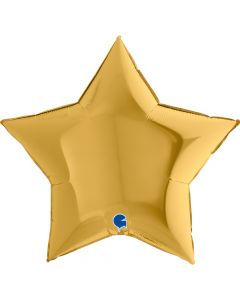 Star 36"Gold 5 Foil Balloon Packaged