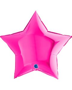 Star 36"Magenta Foil Balloon Packaged