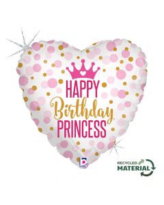 18" Glitter Birthday Pr" ess Foil Balloon Packaged