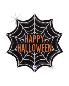 SW18 Halloween Spider Web Foil Balloon Packaged