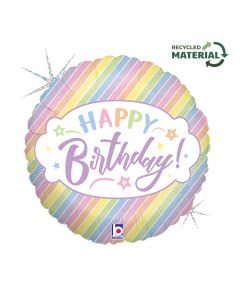 18" Pastel Birthday Foil Balloon Packaged