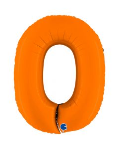 Number 0 Matte Orange 40"  Foil Balloon Packaged