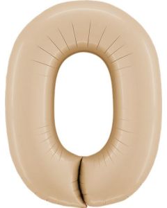 Number 0 Satin Nude 40" Packaged Foil Balloon