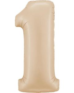 Number 1 Satin Nude 40" Packaged Foil Balloon