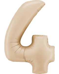 Number 4 Satin Nude 40" Packaged Foil Balloon