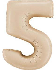 Number 5 Satin Nude 40" Packaged Foil Balloon