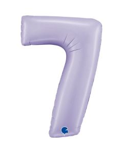 Number 7 Satin Lilac 40"  Foil Balloon Packaged