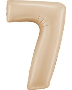 Number 7 Satin Nude 40" Packaged Foil Balloon