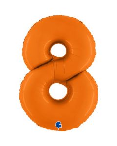 Number 8 Matte Orange 40"  Foil Balloon Packaged