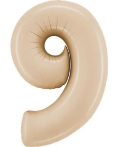 Number 9 Satin Nude 40" Packaged Foil Balloon