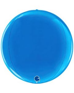 Globe 15"Blue 4D Foil Balloon Packaged