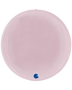 Globe 15"Pastel Pink 4D Foil Balloon Packaged