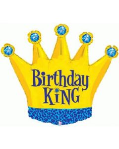 Birthday King Foil Balloon Packaged