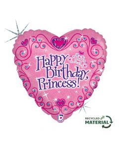 18" Happy Birthday Tiara Foil Balloon Packaged