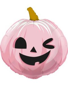 Funny Pumpkin Pink Foil Balloon Packaged